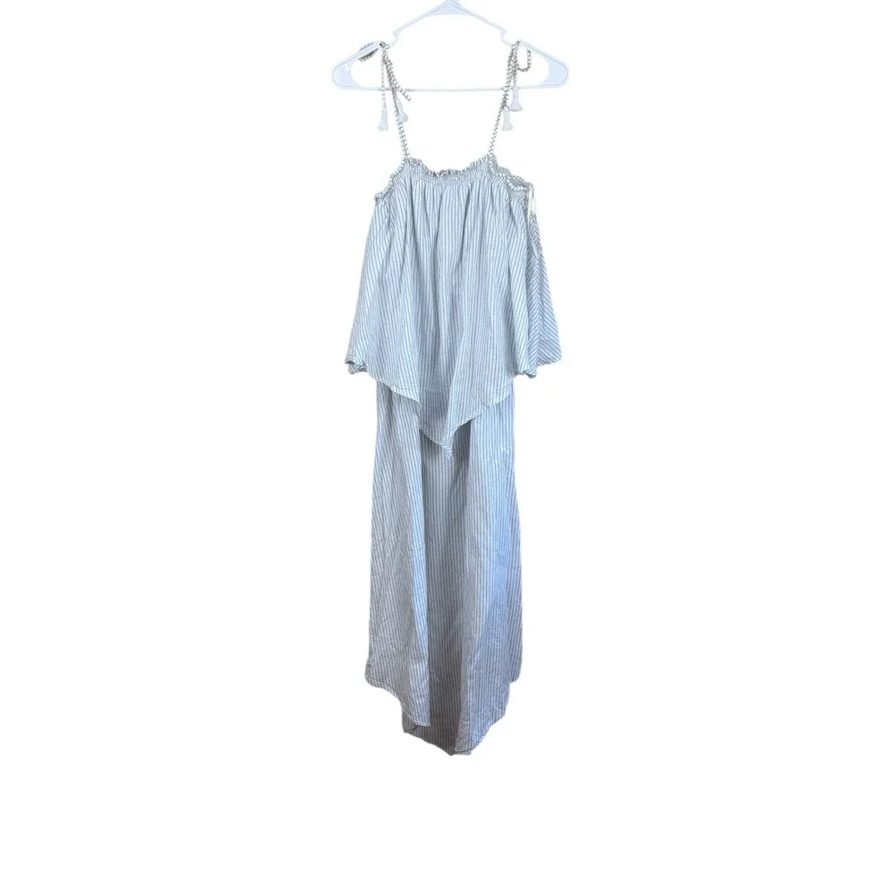 Faithfull‎ The Brand The Beach Edit Escape Blue Striped Maxi Dress Sz 8